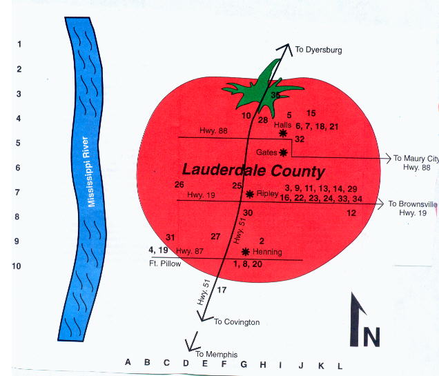 Tomato Map of Lauderdale County
